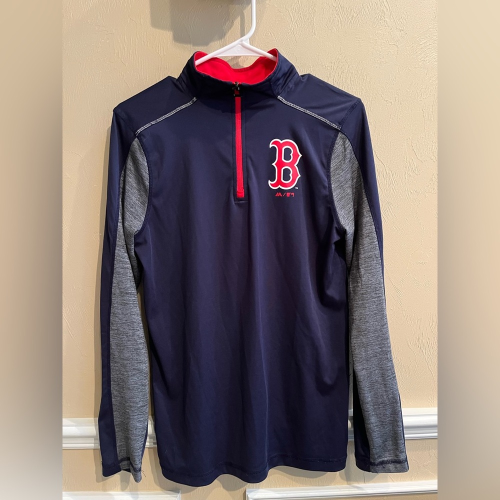Boston Red Sox Red and Navy 3/4 zip Pullover